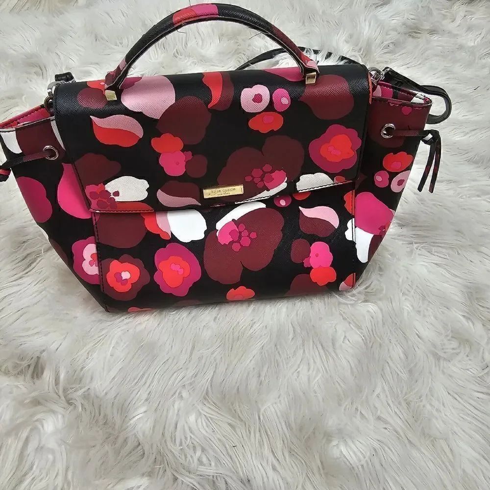 Kate Spade New York Laurel Way LILAH Floral Print Satchel $398 EUC